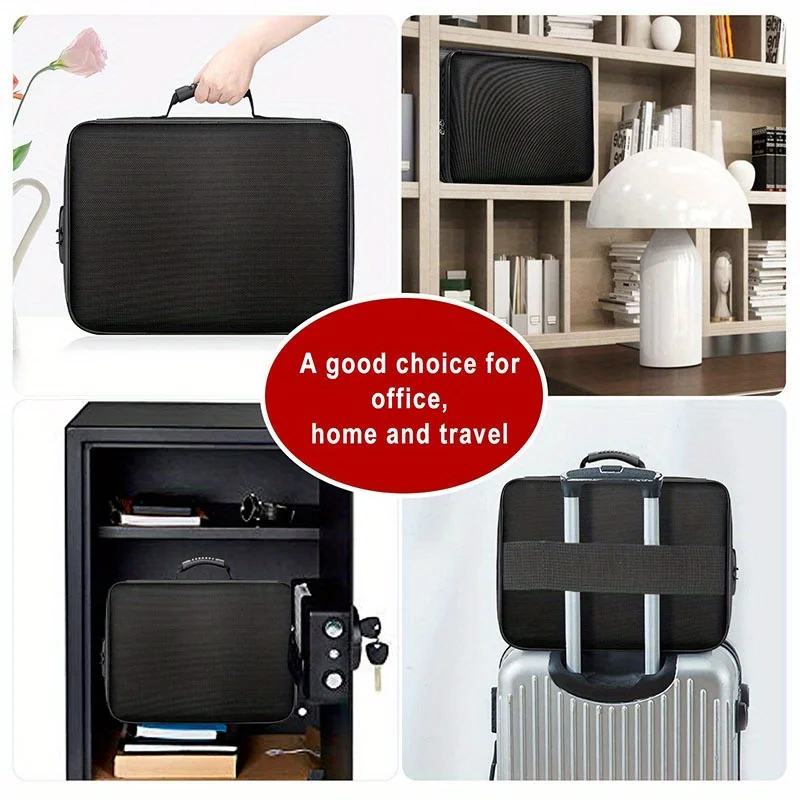 1pc Waterproof Document Storage Bag with Lock - Large Capacity for Office, Business, and Home - Organize Certificates, Passports