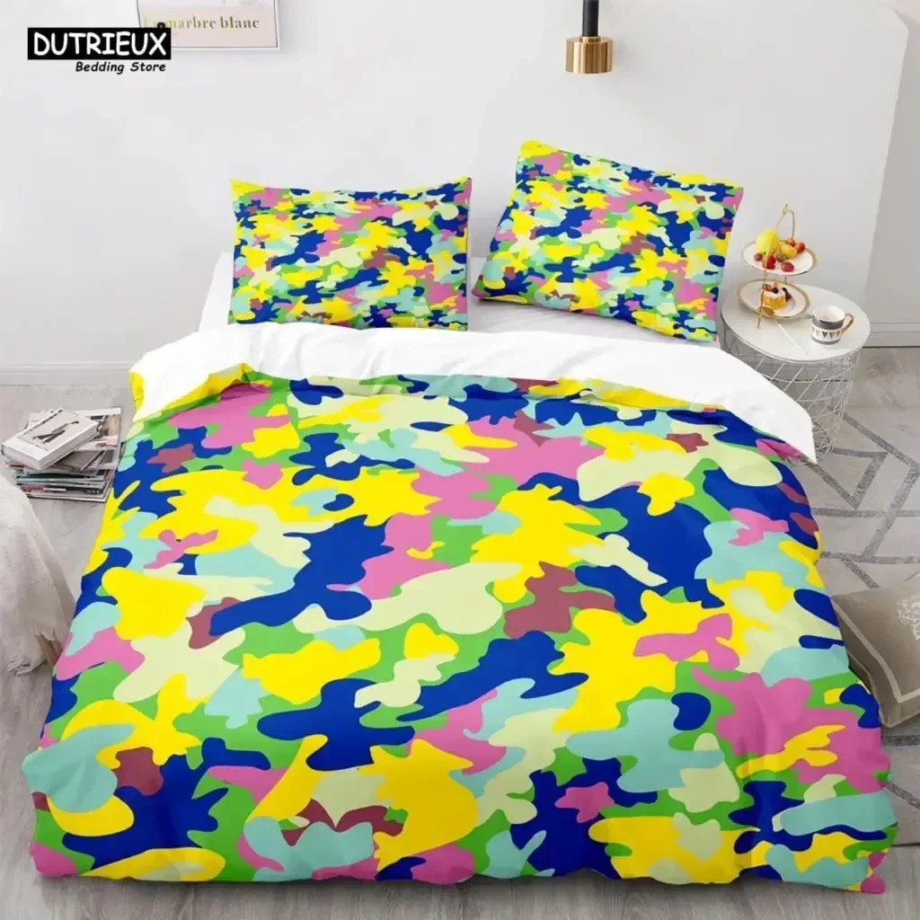 

Modern Camouflage Fashion Green Camo Bedding Set Bedroom Soft Modern Bedspreads Comefortable Duvet Cover Quilt Cover Pillowcase