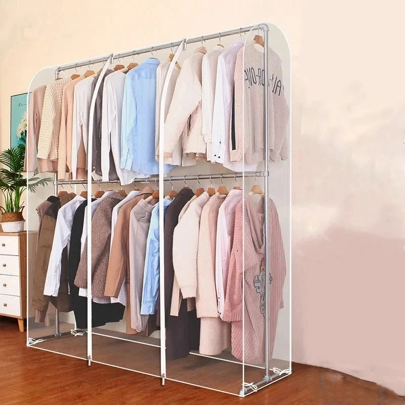 Modern Style Large Space Transparent Home Clothes Dust Cover Stereo Floor-standing Clothes Hanger Dust Cover Clothes Storage Bag