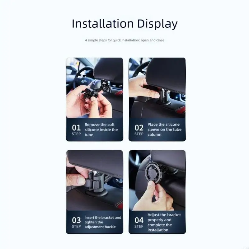 L9NA Easy Installation Car Phone Holder Rotating Backseat Headrest Mount System