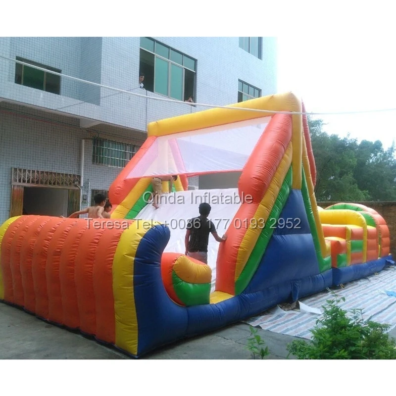 10M ปราสาทกระโดดยาว Inflatable ฝ่าอุปสรรคจัมเปอร์ Bounce House สไลด์ Trampoline เกมสําหรับเด็กและผู้ใหญ่