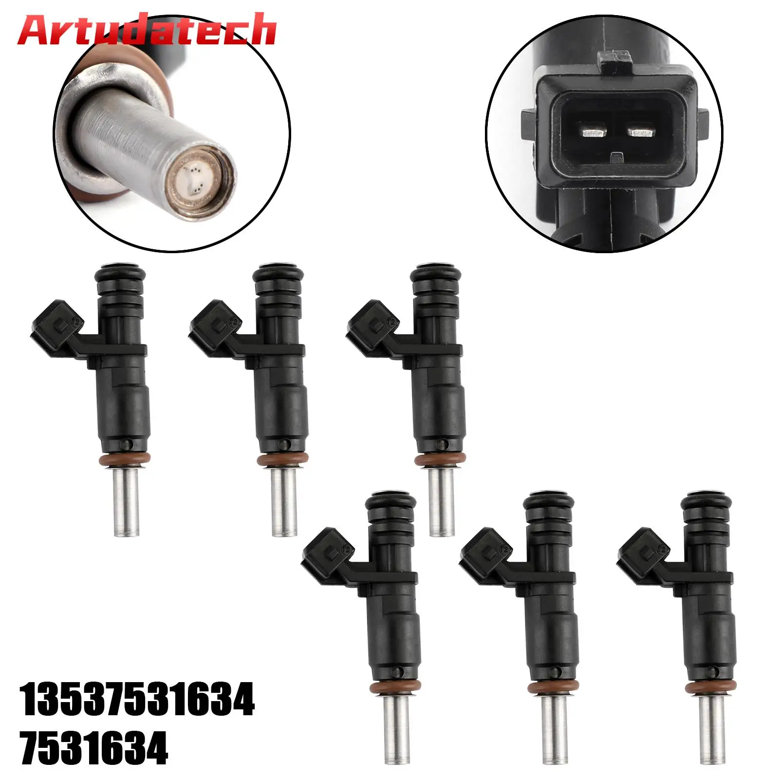 

Artudatech 6x Fuel Injectors For BMW 128i 328i X3 X5 Z4 525i 2.5L 3.0L 7531634 13537531634 FJ748 Auto Accessories