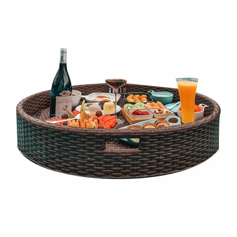 Outdoor Camping Breakfast Floating Tray Plate Internet celebrity rattan