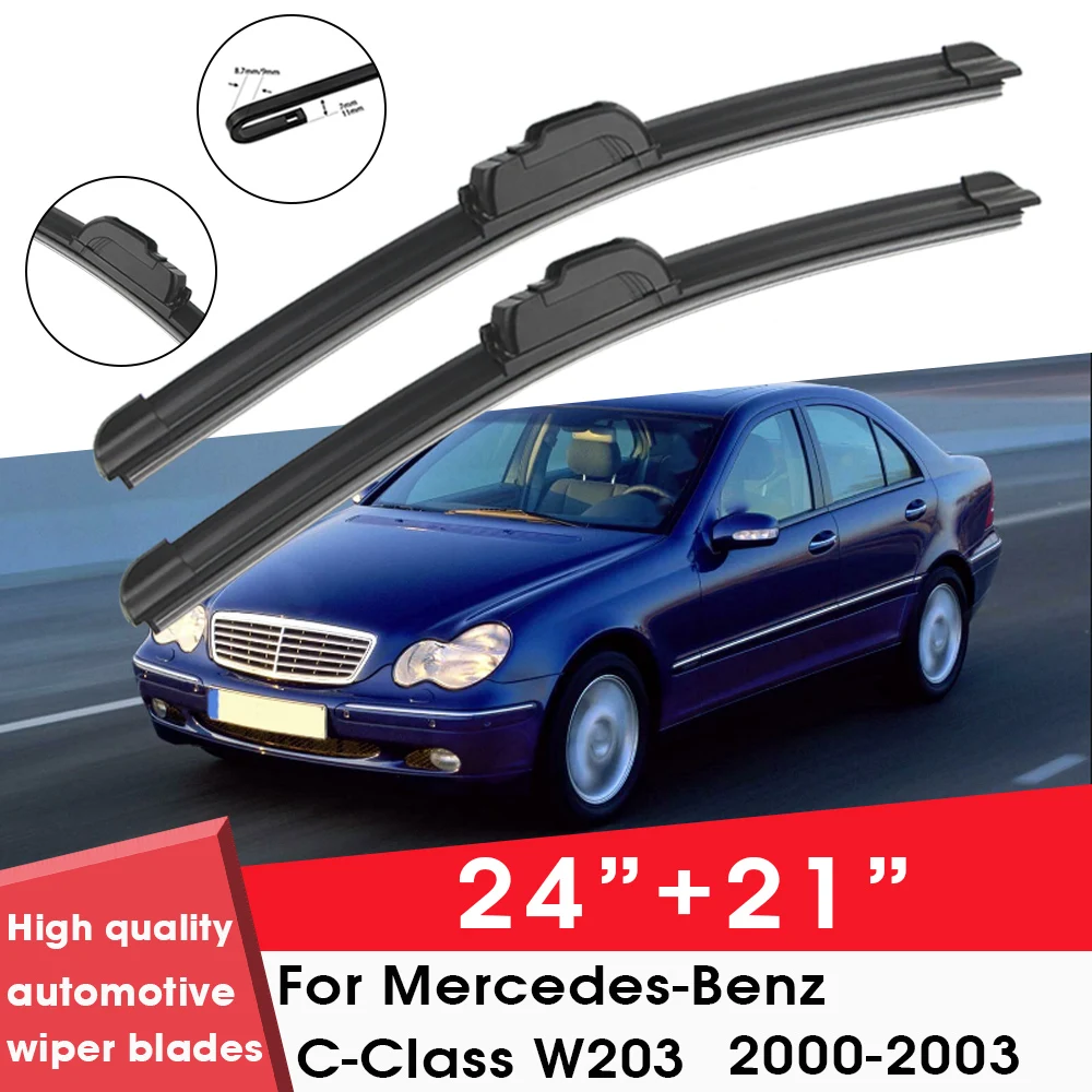 

Car Wiper Blade For Mercedes-Benz C-Class W203 2000-2003 24"+ 21" Windshield Windscreen Clean Naturl Rubber Cars Accessories