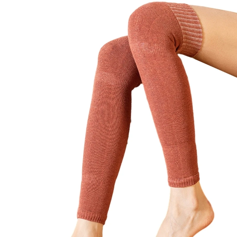 Jambières tricotées pour femmes, chaussettes d'hiver chaudes sans pieds, cuissardes au-dessus du genou