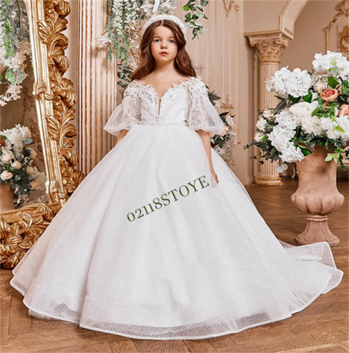 Lace Flower Girl Dresses Cute Girl Princess Dress Girl Wedding Party Dress Child Kids Dresses