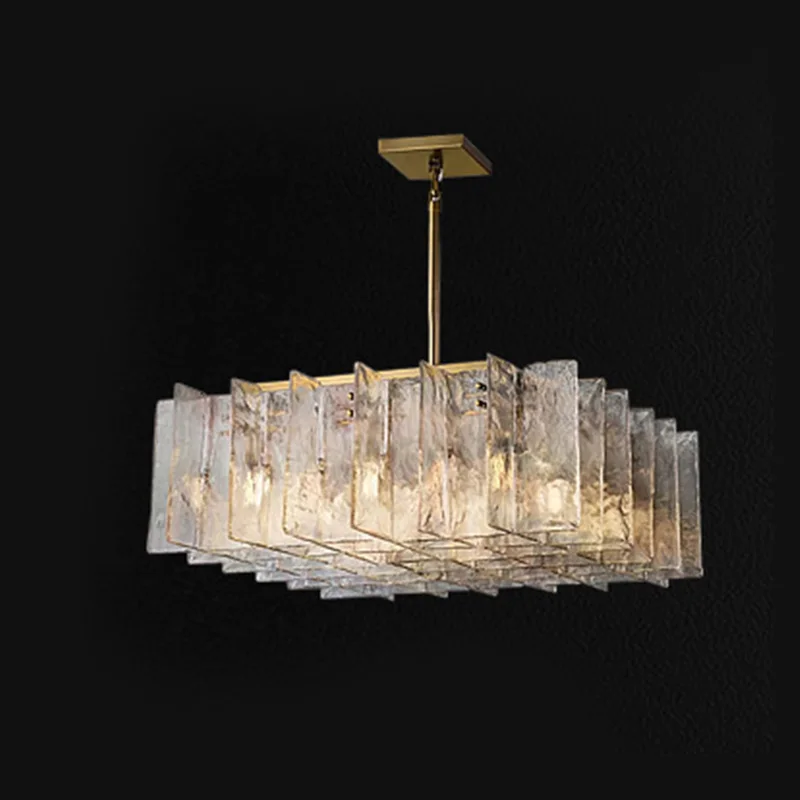 

Italian ceiling pendant lamp for dining room amber glass Hanging light fixture for living room lustre Dimmable room decoration