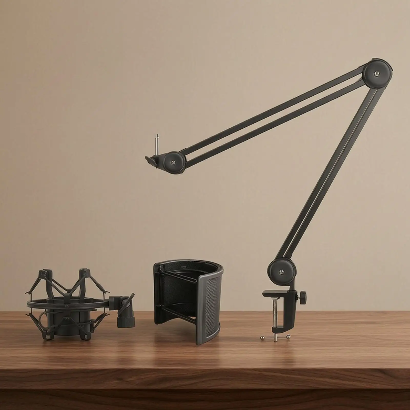 Foldable Desk Mic Arm Arm Compact Mic Arm Arm with Shock Mount Space-Saving