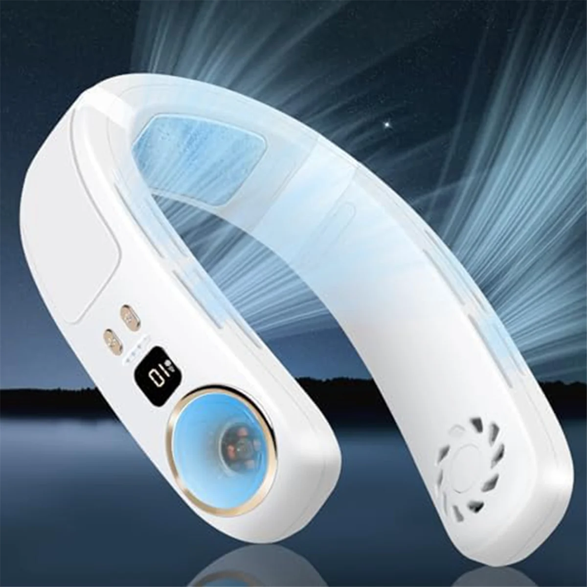 

Neck Fan Neck Air Conditioner Portable Neck Fan Rechargeable Bladeless Neck Fans That Blow Cold Air Personal Cooler White