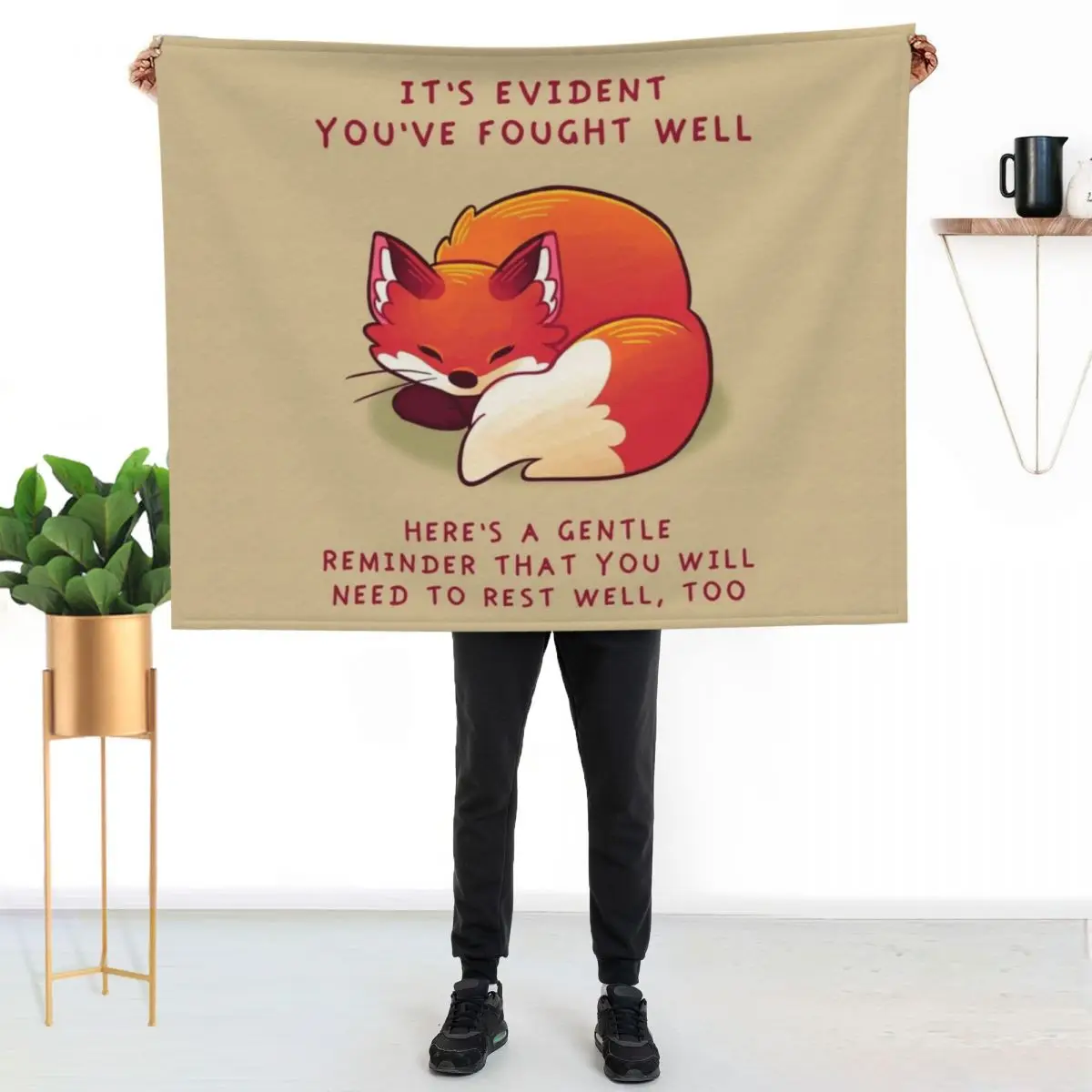 It's Evident You've Fought Well Sleepy Fox Throw Blanket Loose Designers Hairy Fashion Sofas halloween Blankets