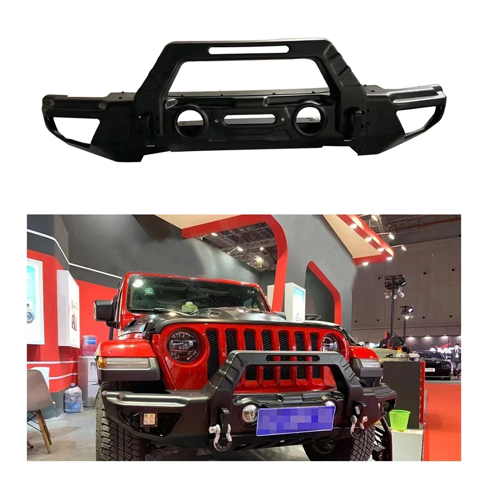 

Black front bumper with high bull bar Steel car bumper for Jeep wrangler JL 2018+ JL1225