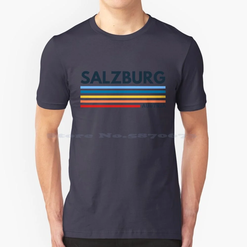 Camiseta 100% de algodón de estilo Retro para mujer, camisa de líneas Vintage, viajes, turismo, ciudades europeas, Alemania, República de Austria, 2022