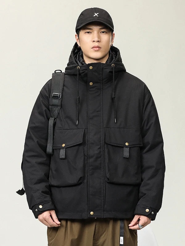 

Американская элитная модная зимняя мужская куртка-пуховик с капюшоном, утепленная, для активного отдыха, повседневная, из 90% белого утиного пуха