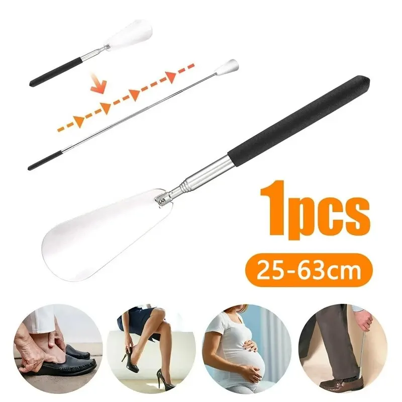 Retractable Shoehorn Shoe Horn Stainless Steel Shoehorn Long Handle Shoehorn Durable Shoe Accessory Lifter Shoes Spoon Shoehorn