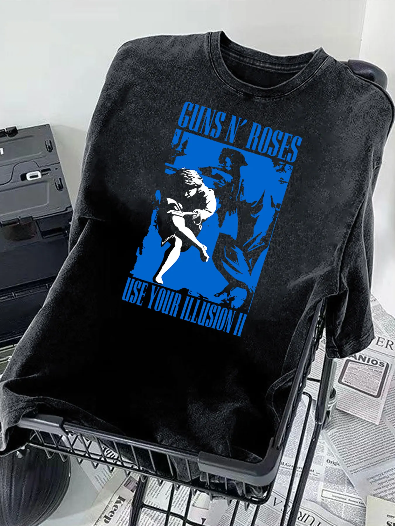 Guns N' Roses Grafik-T-Shirts, High-Street-Stil, Unisex, Y2k, Damenkleidung, Rock Washed, Vintage-T-Shirts, Tops, Shirts – Detail 2