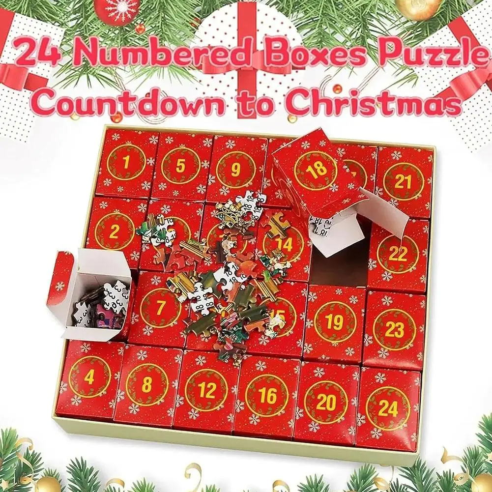 24 Grids Christmas Surprise Jigsaw Puzzle Gifts Children Adult Christmas Gifts Jigsaw Advent Calendar 2024 Advent Calendar