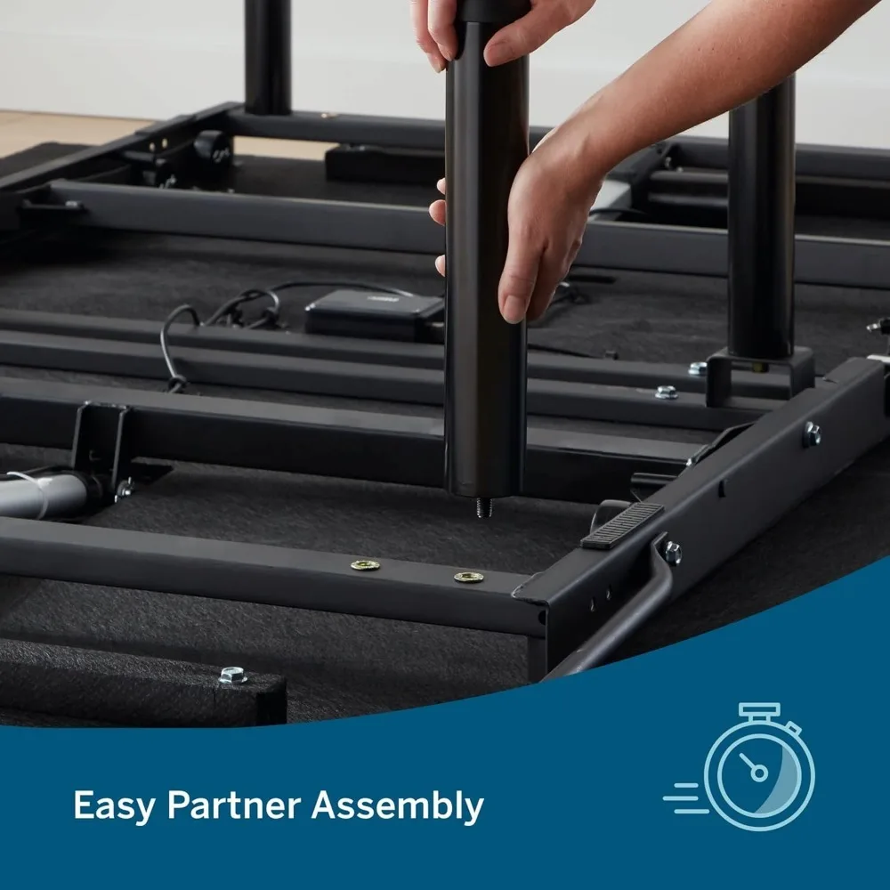 Base – Bed Frame with Head and Foot Incline – Wireless Remote Control – Premium Quiet Motor, Queen size