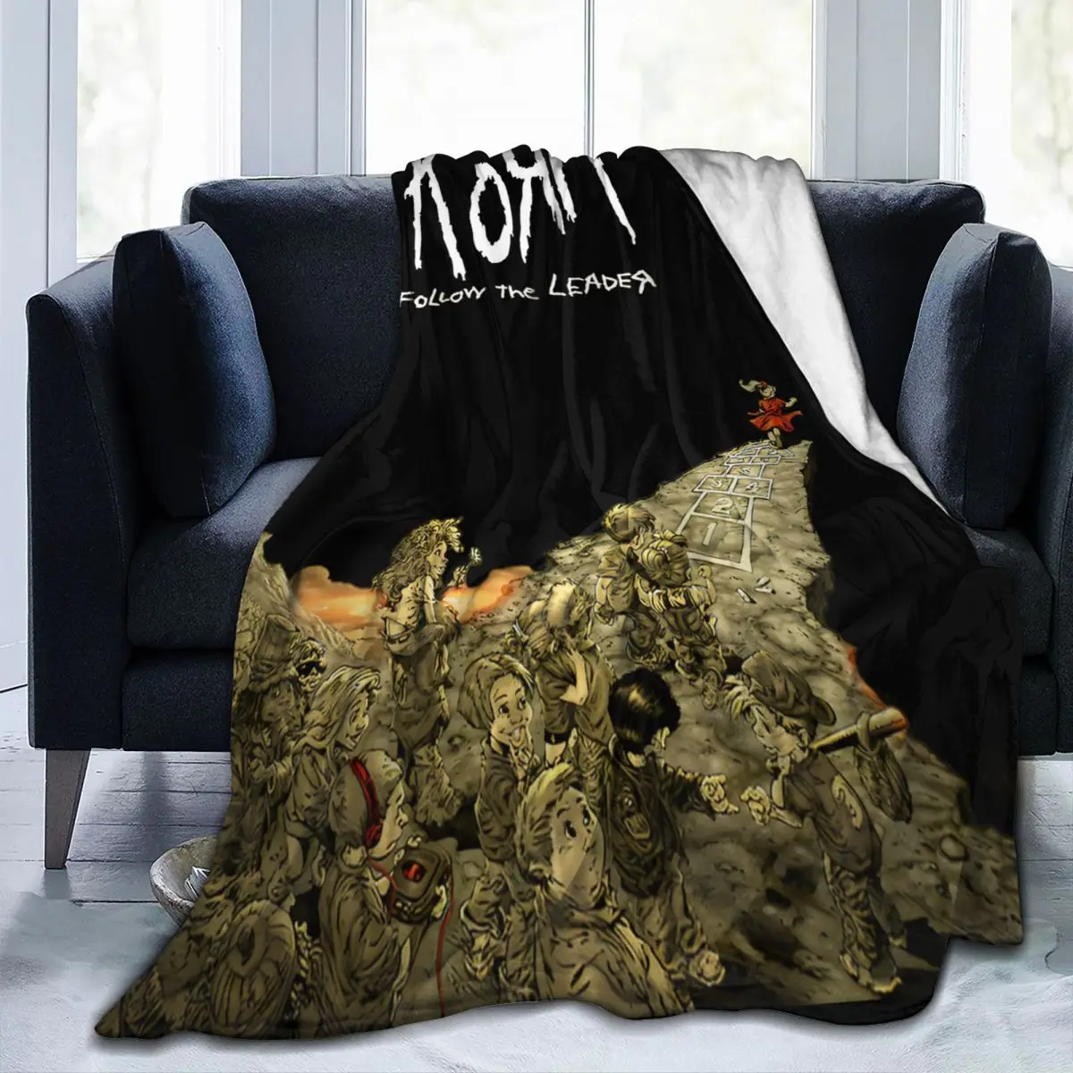 Korn Follow The Leader Blanket Velvet Decoration Multifunction Super Warm Throw Blankets for Sofa Couch Bedspreads