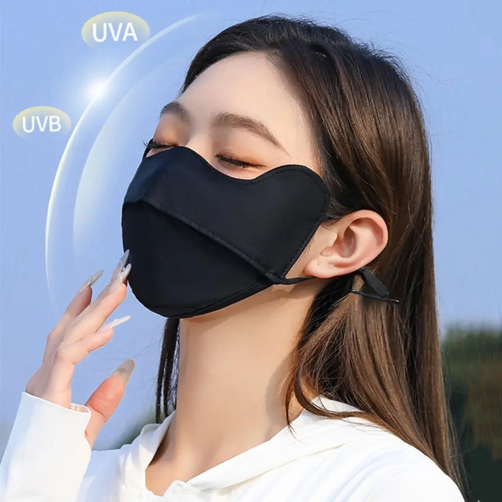 Summer Anti-UV Quick-drying Face Cover Ice Silk Sunscreen Mask Women Scarf Breathable Lady Face Protection Hanging Ear Headband