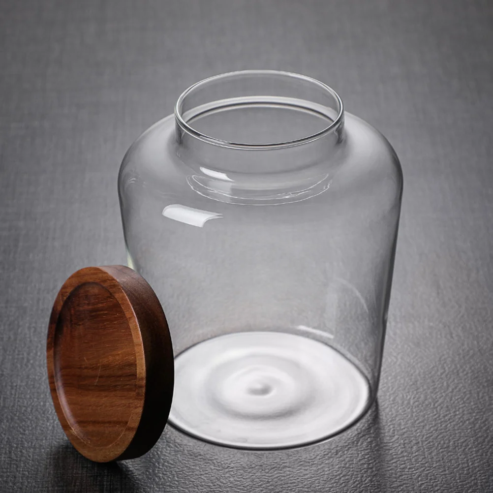 

Glass Sealed Jar For Food Storage Large Capacity Kitchen Organizing Container With Lid To Keep Rice Sugar Tea Fresh Glass