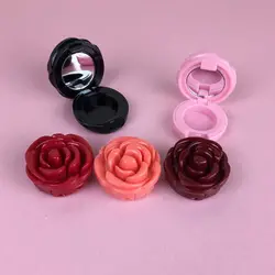 Empty Eyeshadow Case Rose Flower Shape Lipstick Box Cosmetic Packing Container Refillable Foundation Makeup Lip Mask Case