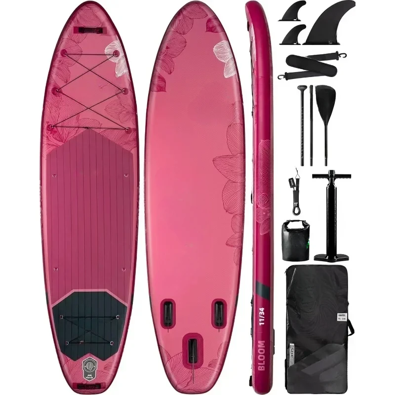 11'x34''x6''Inflatable Stand Up Paddle Boards Extra Wide SUP Paddleboard Inflatable Yoga Stand Up Paddle Board 116L Backpack