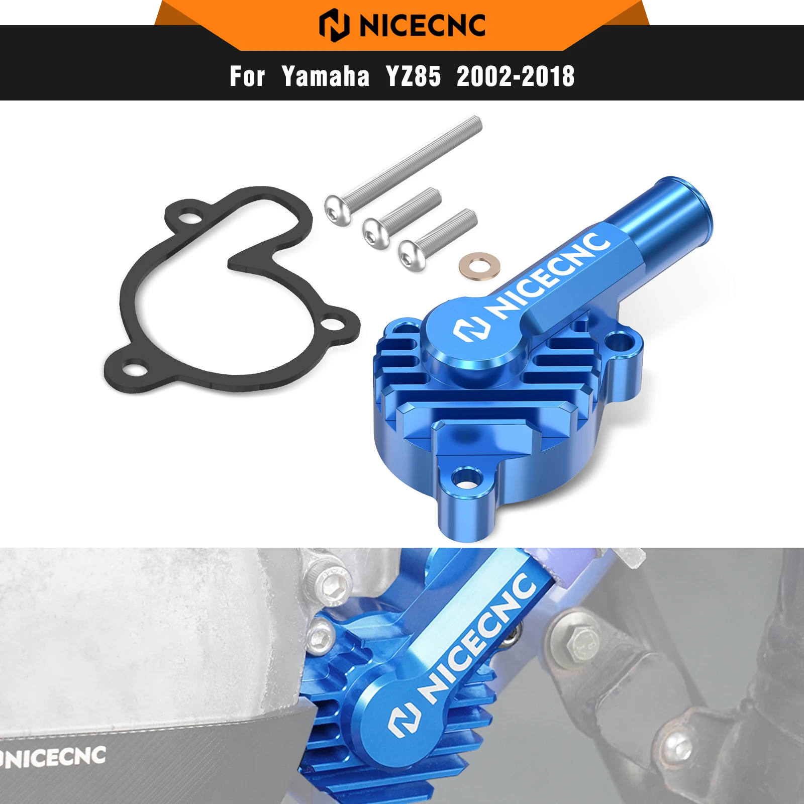 

NICECNC For Yamaha YZ85 YZ 85 2002-2018 Motorcycle Aluminum Water Pump Cover For Yamaha YZ80 1993-2001 2000 2019 2018 2017 2016