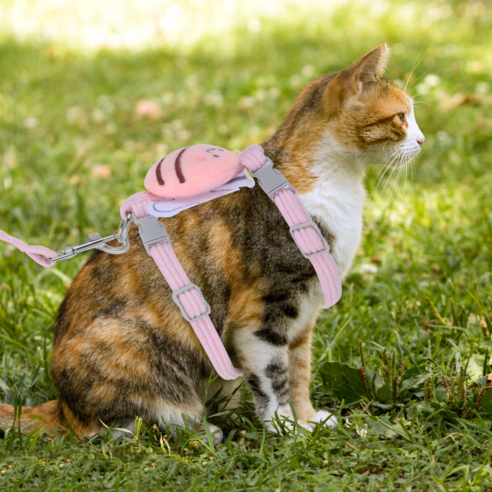

Cat Leashes Harnesses Adjustable Pink Nylon Small Dog 3 6kg Walking Vest Pet Chain Ring Puppy Outdoor Activities