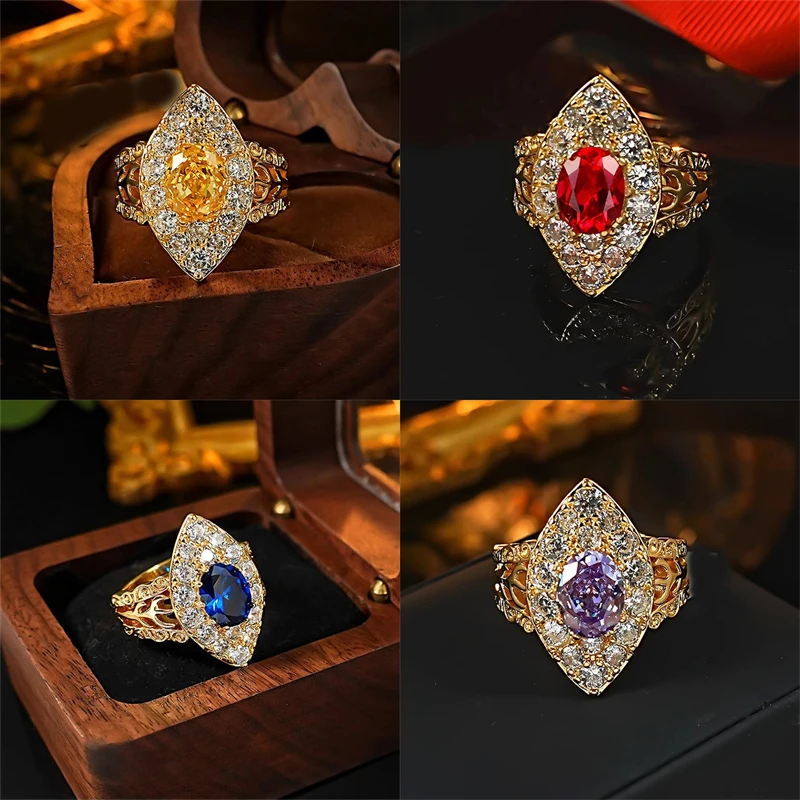 

Classic Fashion Horse Eye Zircon Adjustable Ring Women Bridal Wedding Engagement Ring Stainless Steel Jewelry Accessories Gift