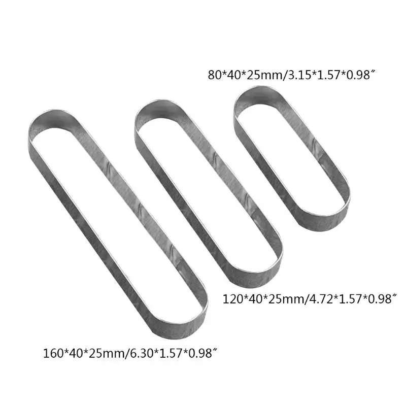 Stampo per biscotti geometrico in metallo, rettangolare, per mousse, stampo per biscotti, anello circolare, stampo per strumento