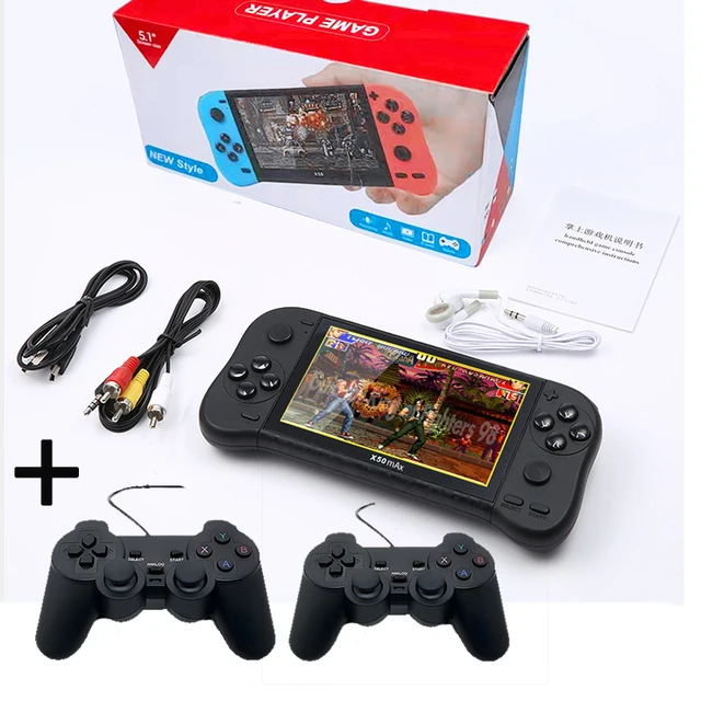 

NEW X50/X50 MAX Handheld Retro Classic 6800+ Games Console 5.1" HD Screen Support 10 Simulations 64bit Video Player TV Output