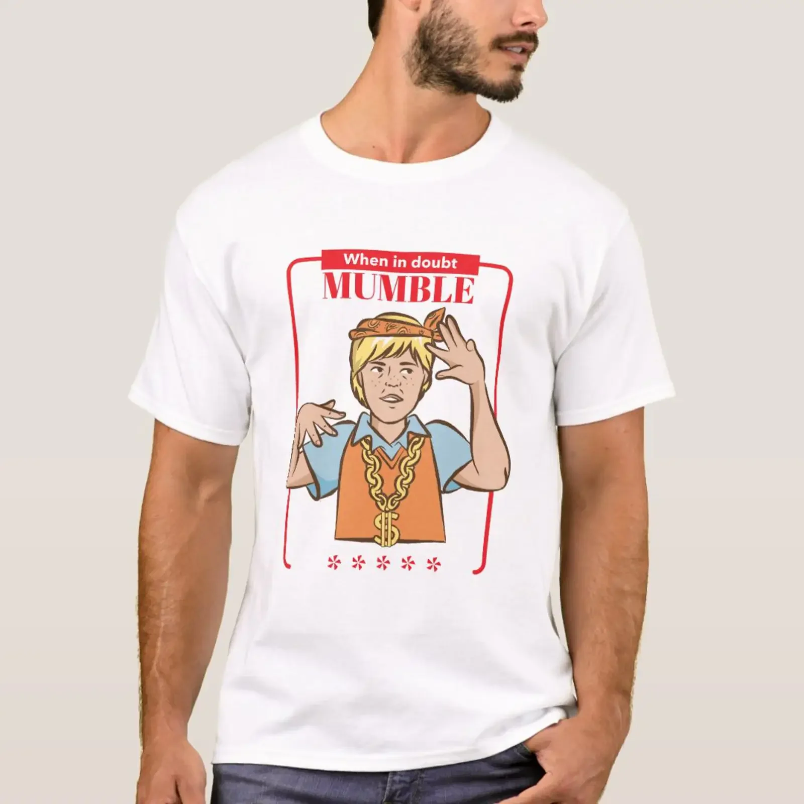 When in doubt mumble very old school rapper T Shirt vintage Washed streetwear Slightly Soft Unisex designer clothes