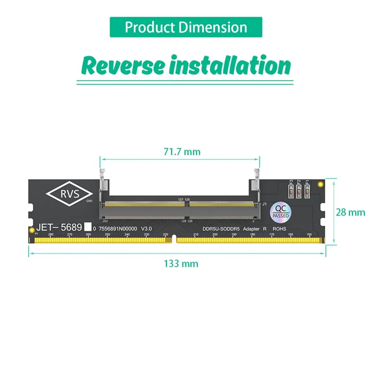 DT1461~Laptop DDR5 RAM to SO DDR5 U-DIMM Desktop Adapter Card Memory Tester SO DDR5 to DDR5 U-DIMM Converter view 6