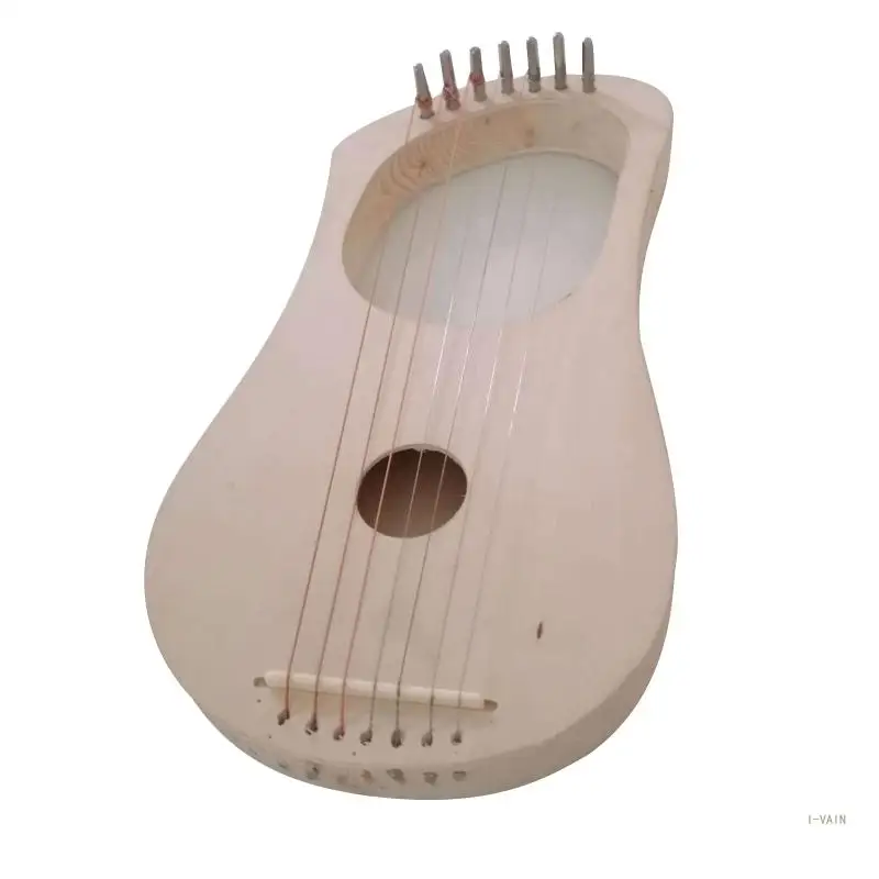 M5TC 7 Strings Lyre Harp DIY Solid Basswood String Musical Instrument Handwork