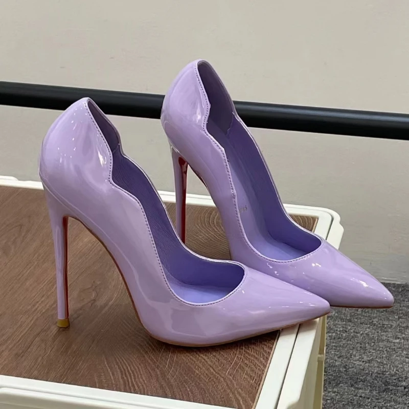 

Sharp pointed shallow mouth light purple high heels for women 2025 new sexy slim heel temperament plus size fashion single shoes