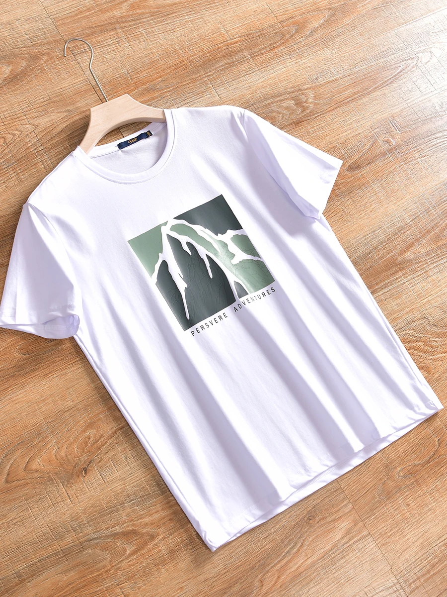 

Men's Cotton Breathable Sweat Absorbent round Neck Short Sleeve T-shirt Summer Fashion Versatile Comfortable Lightweight Tee