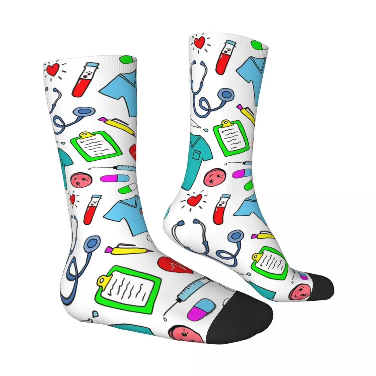 النساء الرجال الجوارب لطيف معاطف للأطباء والممرضات اللوازم الطبية نمط جوارب الخريف تنفس الجوارب تشغيل الرياضة عدم الانزلاق الجوارب #3