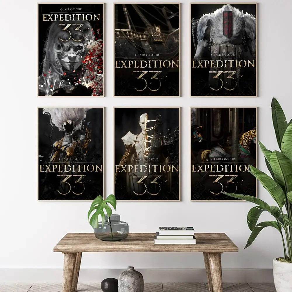 C-Clair Obscur E-Expedition 33 Painting Calligraphy HD Canvas Poster living room bedroom bar aesthetic decoration
