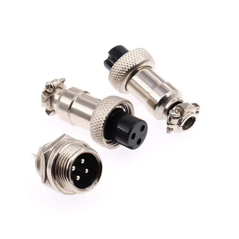 5/20PCS 2/3/4/5/6/7 Pin GX12 Nut Type Male + Female 12mm Circular Aviation Socket Plug Wire Panel Connector with Plastic Cap Lid