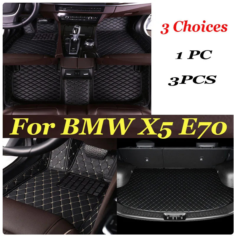 

Car Floor Mats For BMW X5 E70 MK2 2008~2013 Luxury Leather Mat Set Auto Protect Carpet Rug Interior Parts Car Accessories 7 Seat