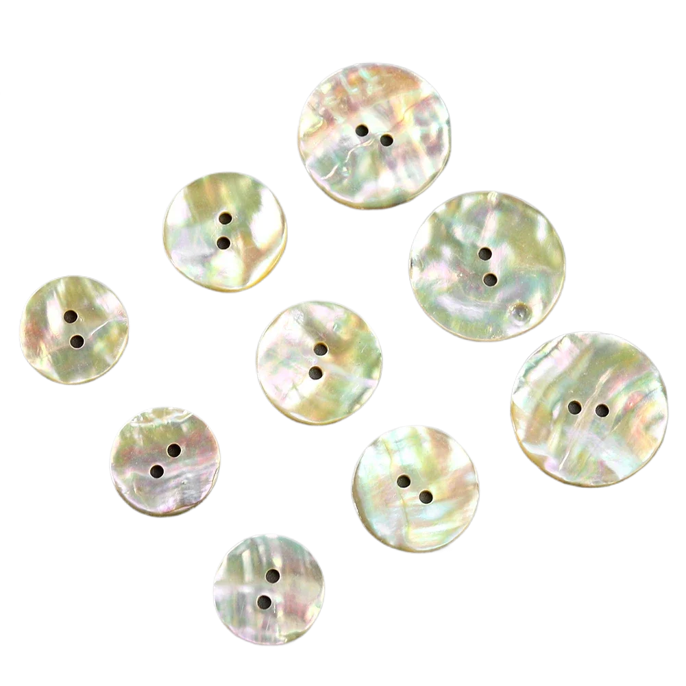 20pcs 2-holes Flatback Buttons Natural Abalone Mother of Pearl Dazzling Shell Sewing Crafts Supply DIY Shirt Scrapbooking Decor