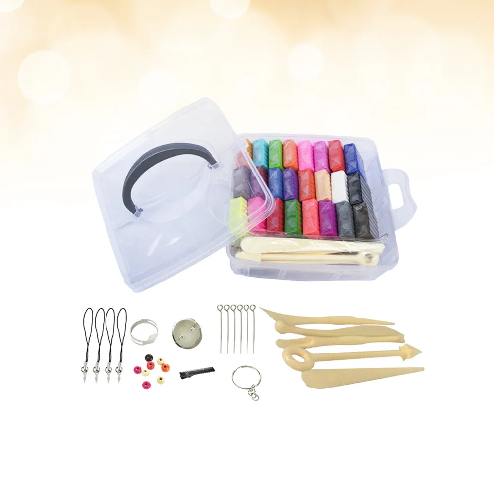 Kit de modélisation pour enfants, 24 couleurs, 1 ensemble d'outils en argile polymère, doux, pliable, extensible, bricolage, four éducatif créatif