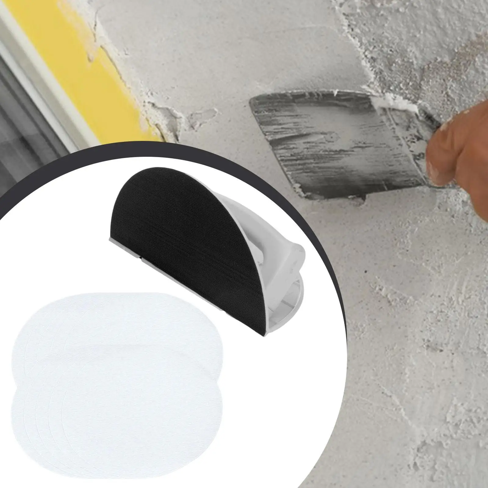

Drywall Corner Sander Practical with 10Pcs Sandpaper Manual Semi Circular Hand Sander for Corner Wall Cleaning Sanding Polishing