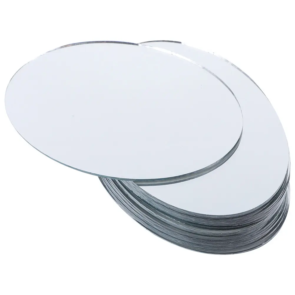 30Pcs Glass Mirror Lens Oval Mini Mirrors for DIY Mirror Craft Smooth Lightweight Clear Reflection Ideal for Craft