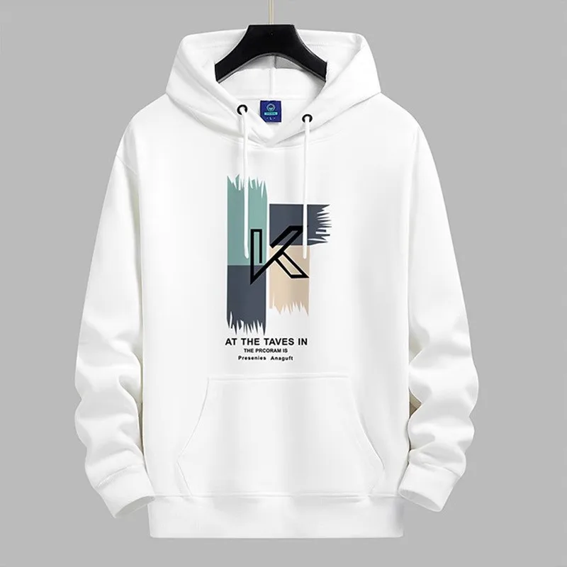

Утепленная флисовая толстовка с капюшоном для мужчин, приталенная, с длинными рукавами, с принтом, повседневная, модная, для осени, зимы и весны, верхняя одежда