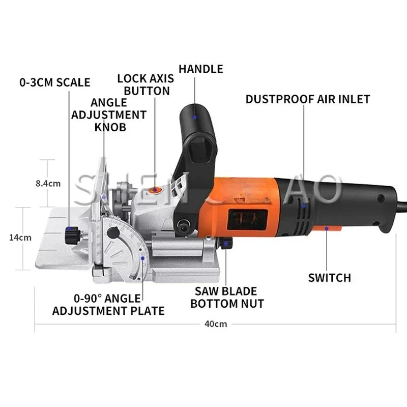 MIK-ZK5-100 Handheld Woodworking Shovel Machine Wood Board Splicing Slotting Biscuit Machine 220V