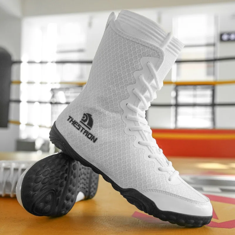 Scarpe da boxe professionali da uomo Scarpe sportive da wrestling traspiranti Scarpe da allenamento per palestra di marca da uomo Scarpe da palestra per uomo