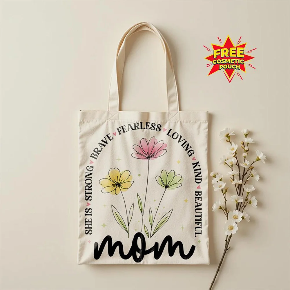 Cotton Canvas Tote Bag Lightweight Foldable Custom Print Photo Beach Bag Pool Tote Summer Gift