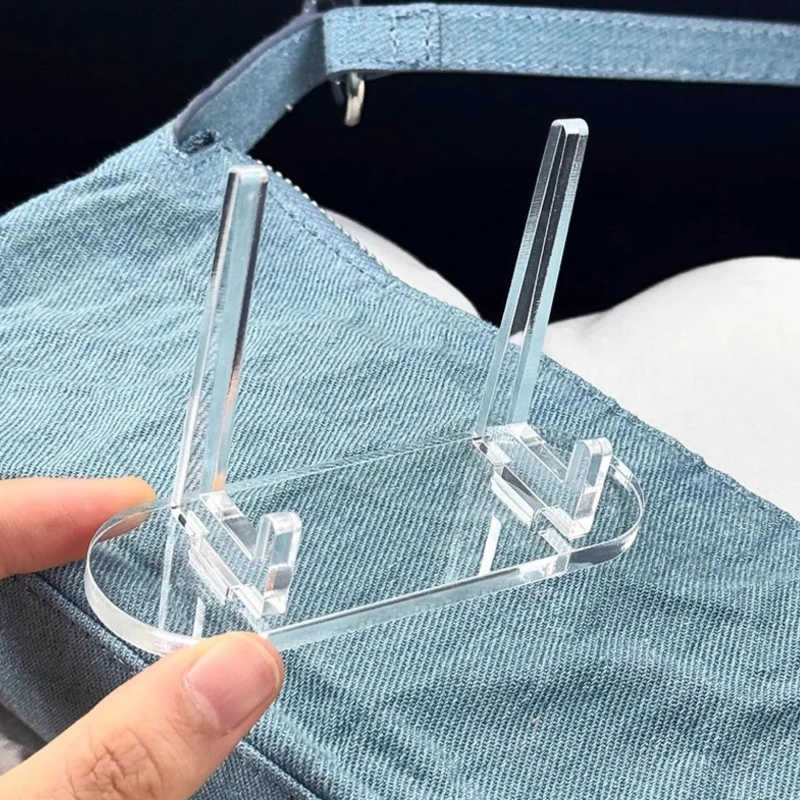 1Pc Simple HD Transparent Acrylic Badge Holder Japanese Anime Game Card Brick Photocard Postcard Display Stand Desk Decoration