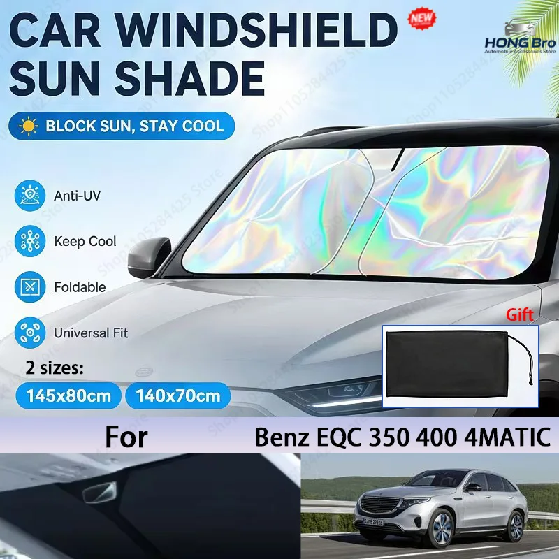 For Benz EQC 350 400 4MATIC Foldable Front Windshield Sun Shade UV Reflective Sun Protection Cover Car Interior Accessories